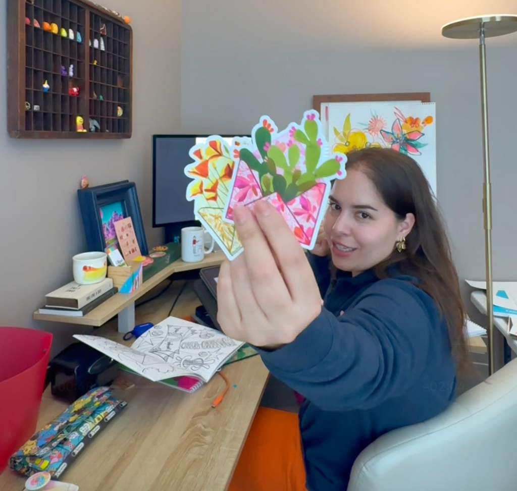 "Prickly Post" Diecut Sticker