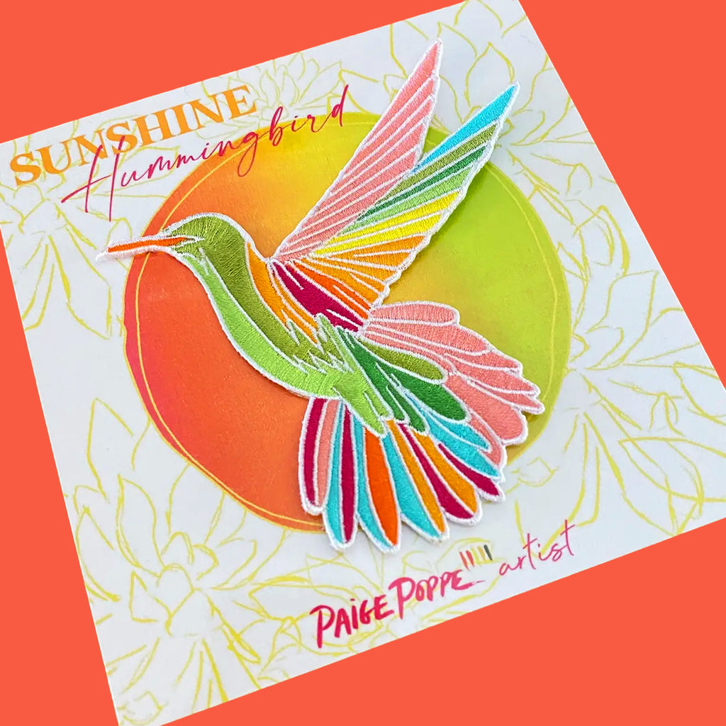 "Sunshine Hummingbird" Embroidered Patch