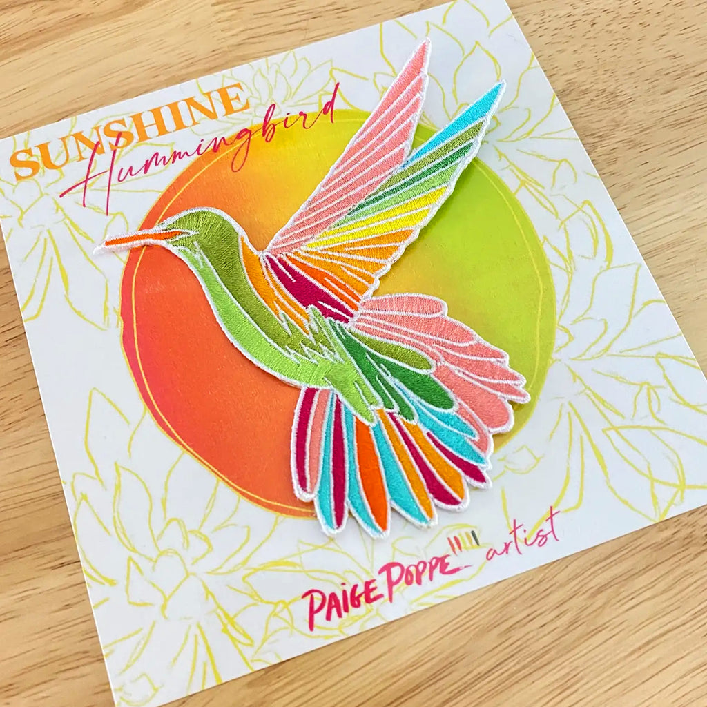 "Sunshine Hummingbird" Embroidered Patch