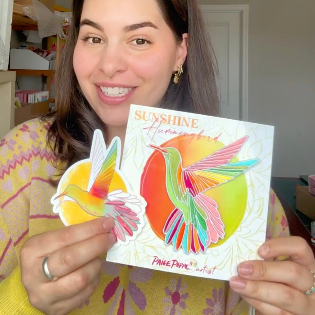 "Sunshine Hummingbird" Embroidered Patch