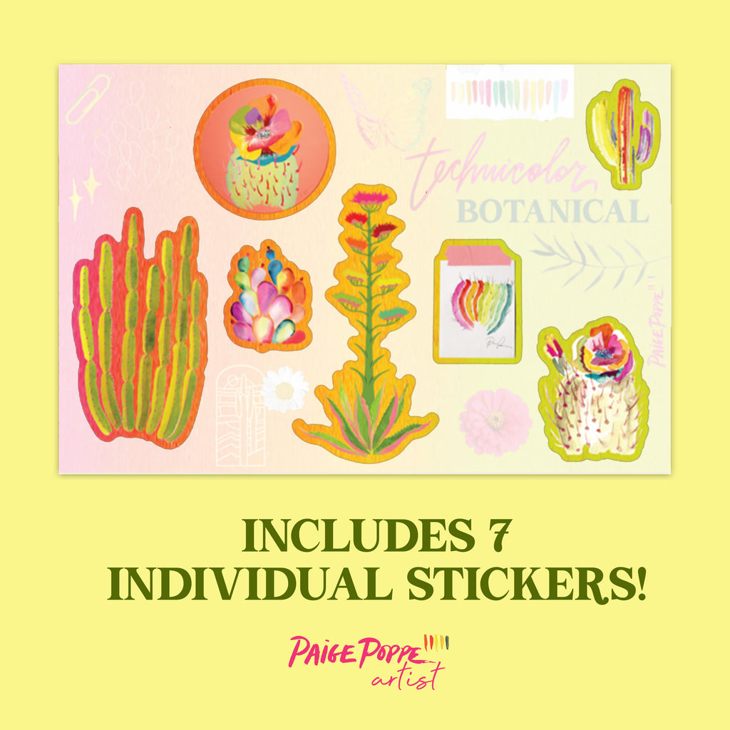 "Technicolor Botanical" Sticker Sheet