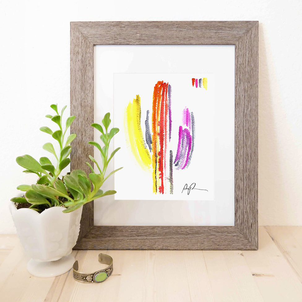"Technicolor Saguaro" 5x7 Art Print