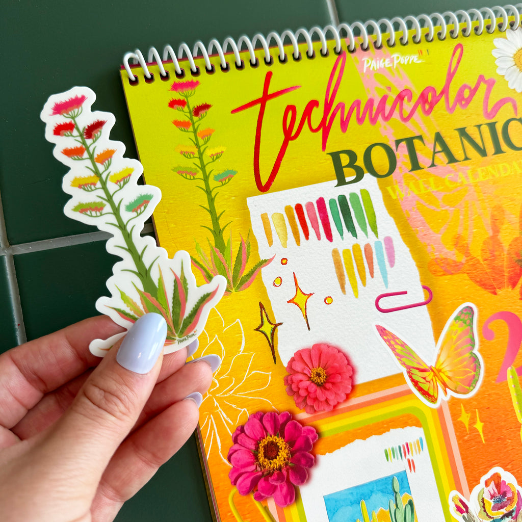 "Technicolor Botanical" 2025 Wall Calendar