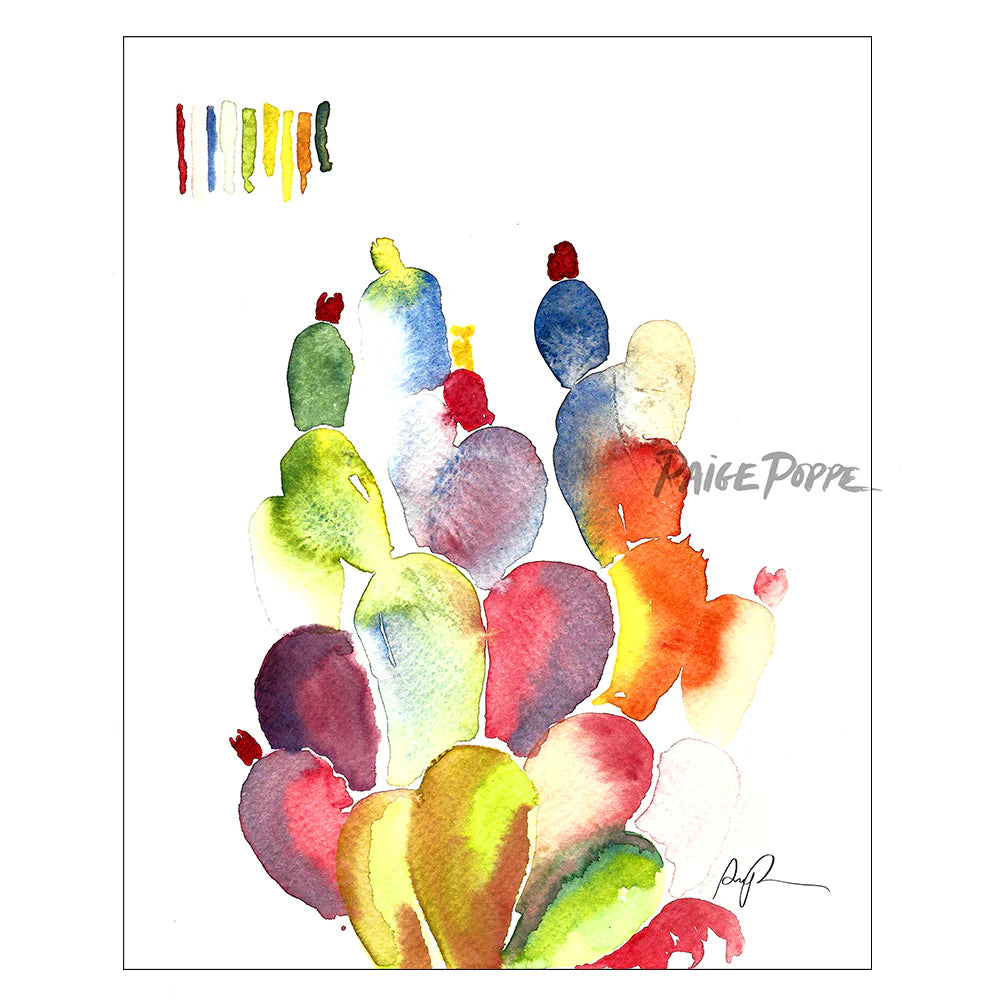 "Technicolor Cacti" 5x7 Art Print