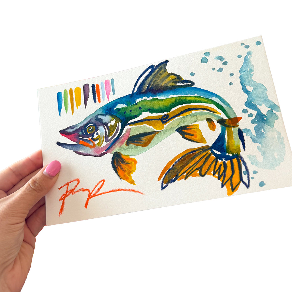 "Trout Tango" Original Watercolor on Paper