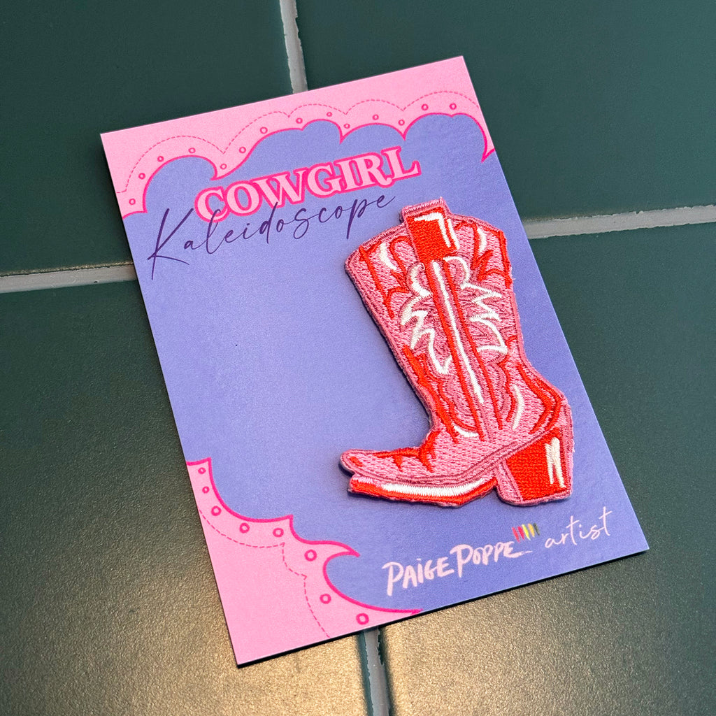 "Pink Cowgirl Boot" Patch