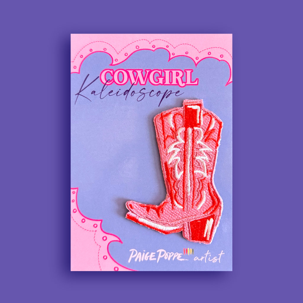 "Pink Cowgirl Boot" Patch