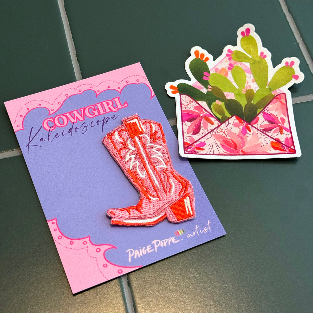 "Pink Cowgirl Boot" Patch