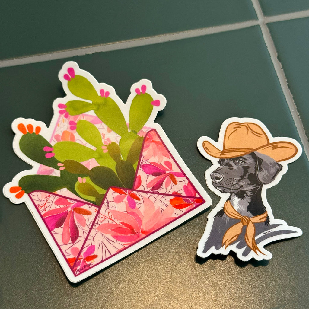 "CowBogey" Dog Diecut Sticker