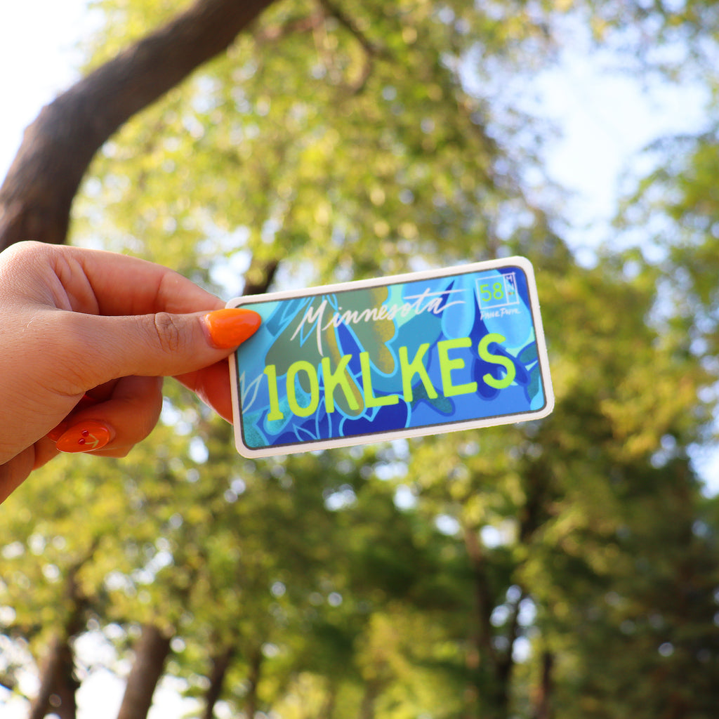 "10k Lakes" Minnesota License Plate Sticker