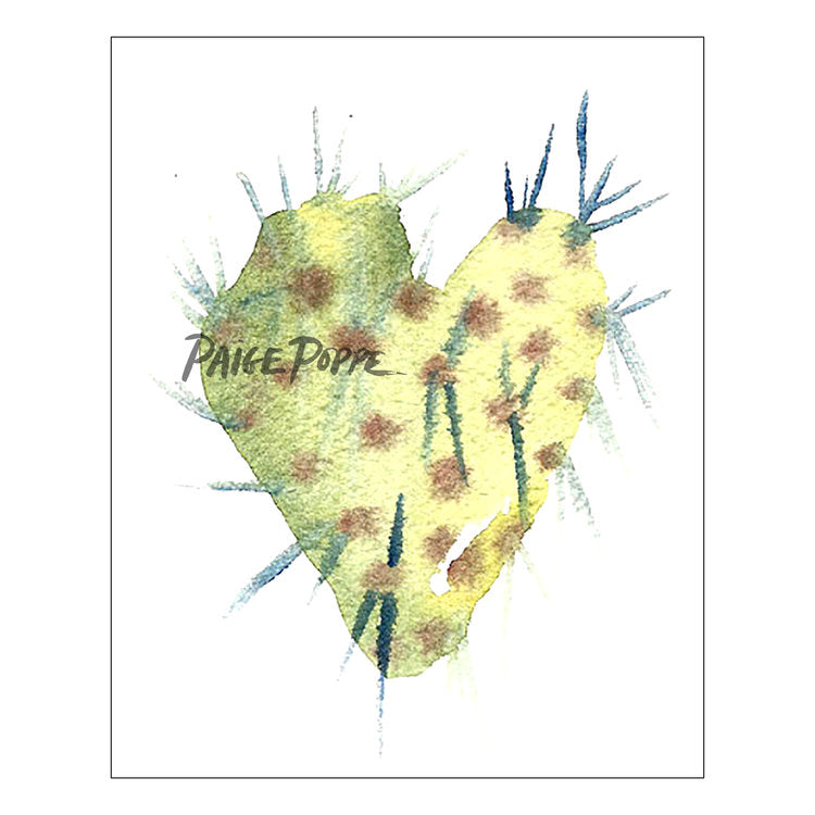 "Cacti Heart" Watercolor Print