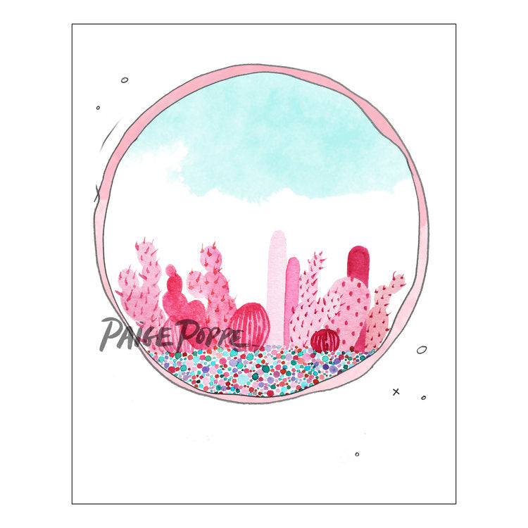 "Prickly in Pink" Watercolor Print