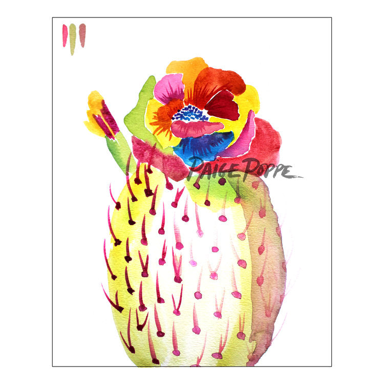 "Rainbow Bloom" Watercolor Print