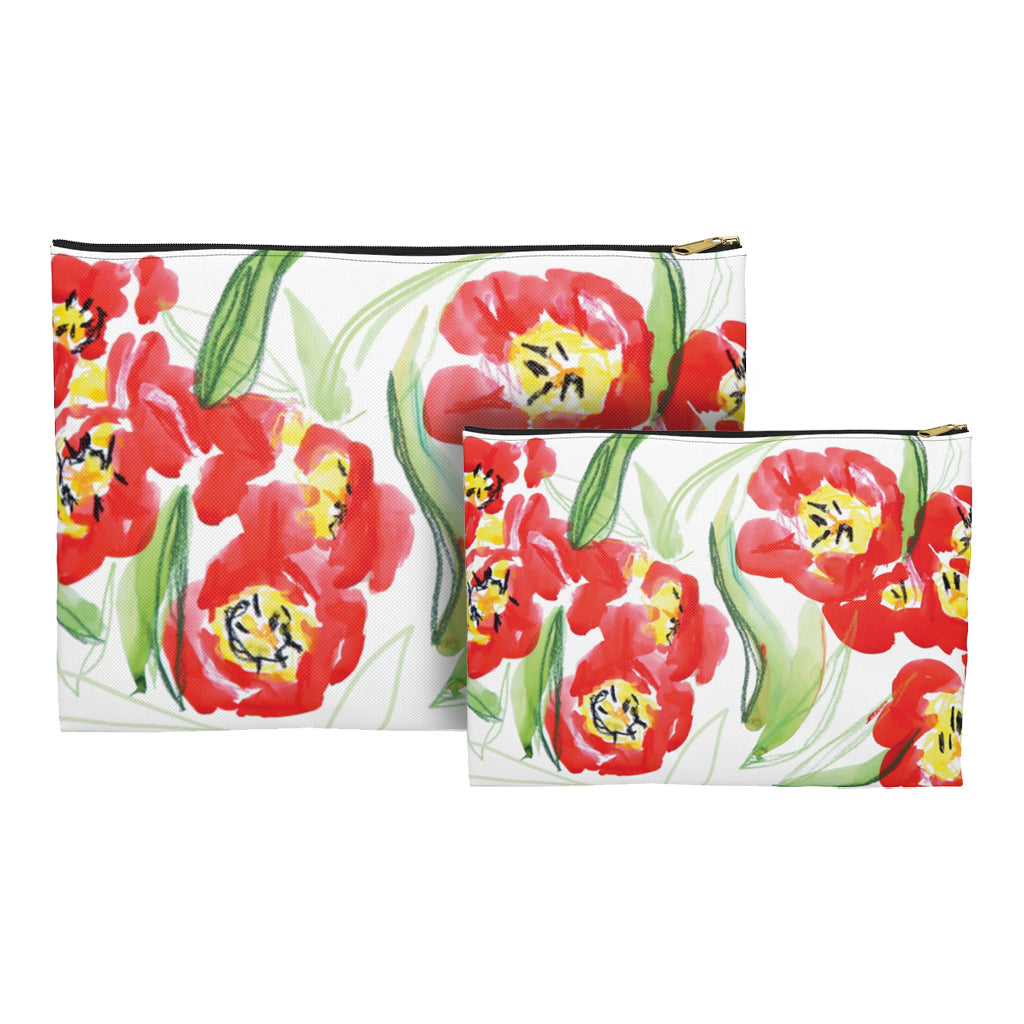 "Blooming Tulips" Patterned Pouches