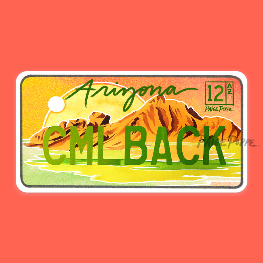 "Camelback Mountain" Arizona License Plate Sticker