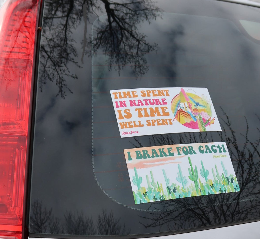 "I Brake for Cacti" Bumper Sticker