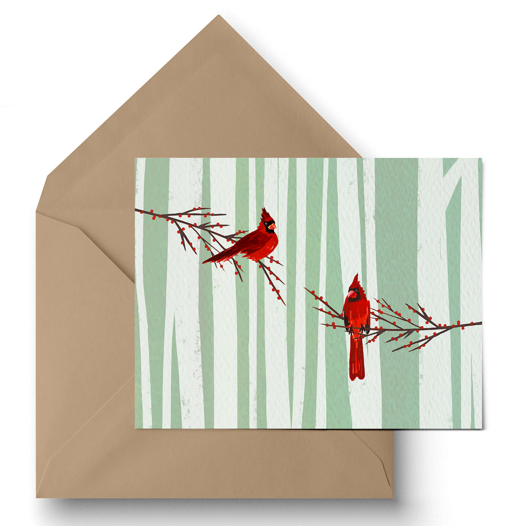 "Crimson Cardinals" Holiday Card