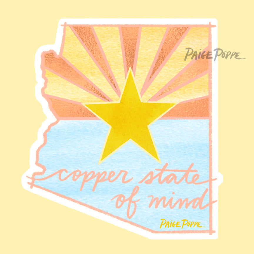 "Copper State of Mind" Diecut Sticker