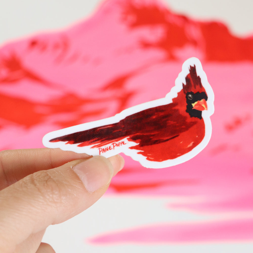 "Crimson Cardinal" Sticker