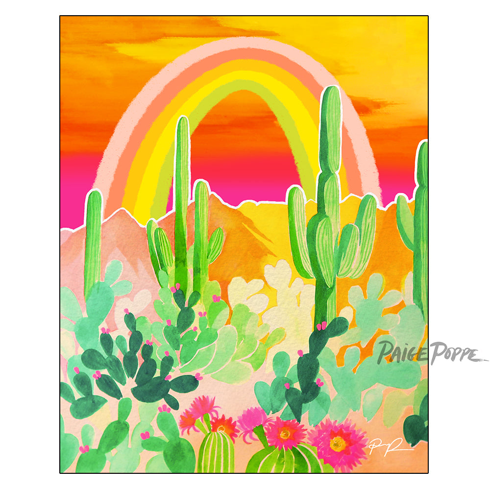 "Desert Rainbow" Vertical Art Print