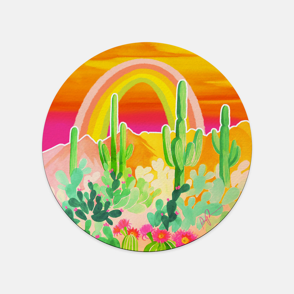 "Desert Rainbow" Round Mousepad