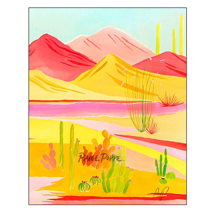 "Desert Vibrance" Watercolor Print