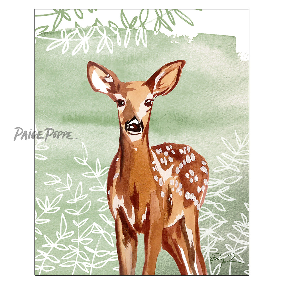 "Forest Fawn" Watercolor Art Print