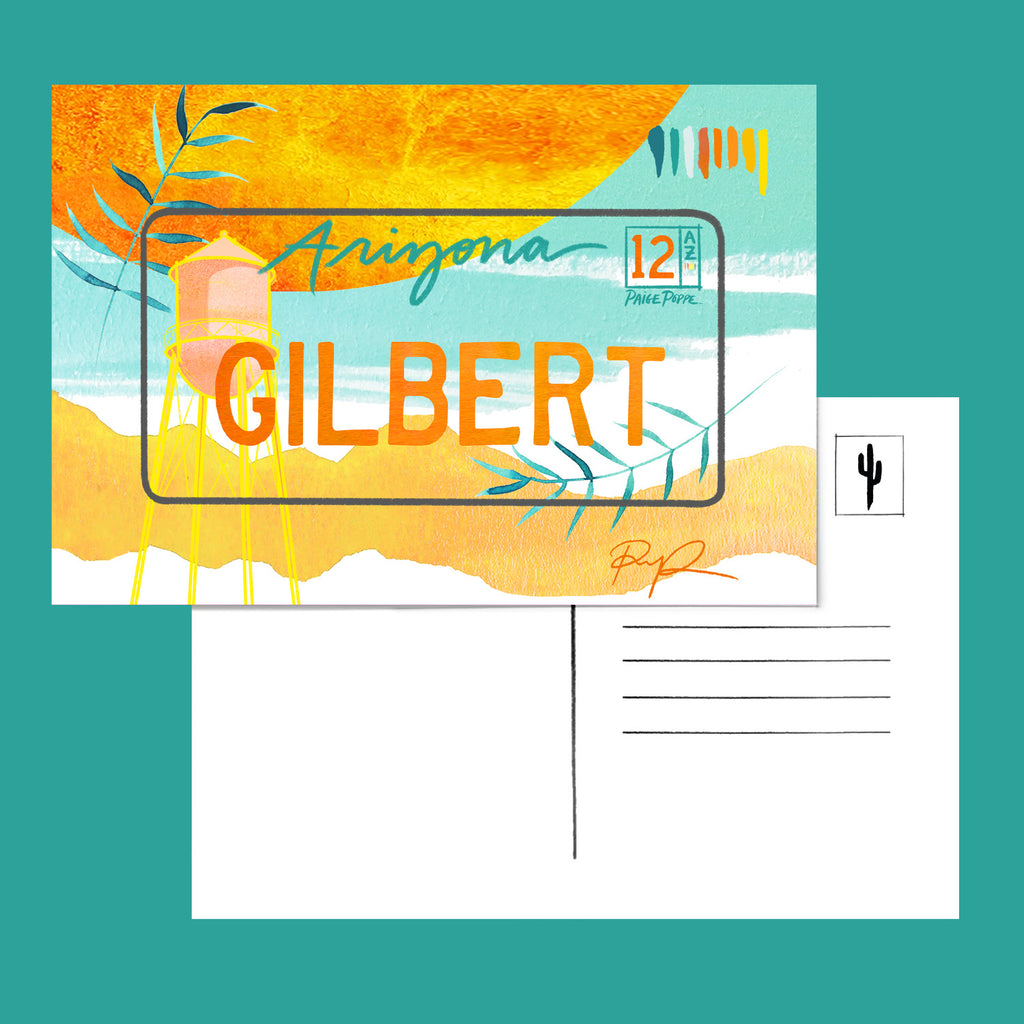 "Gilbert" Arizona License Plate Postcard