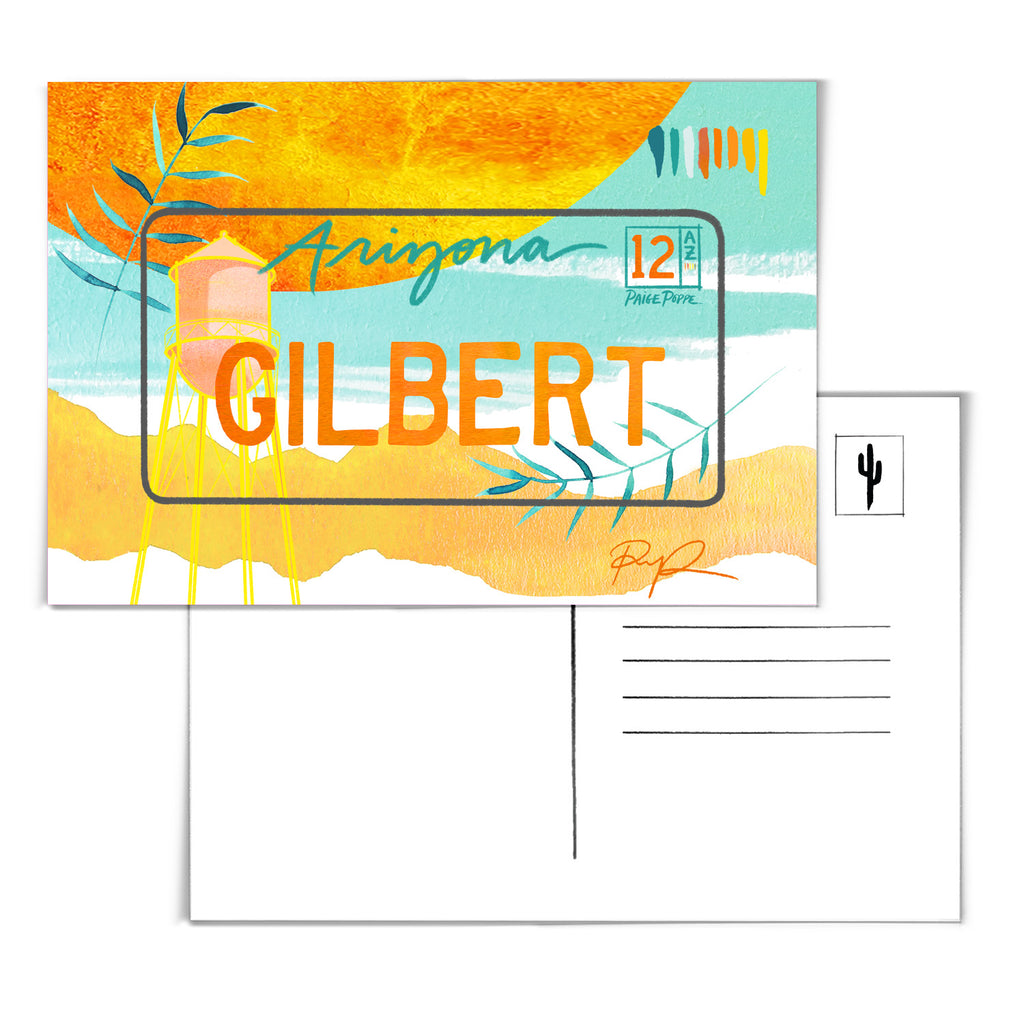 "Gilbert" Arizona License Plate Postcard