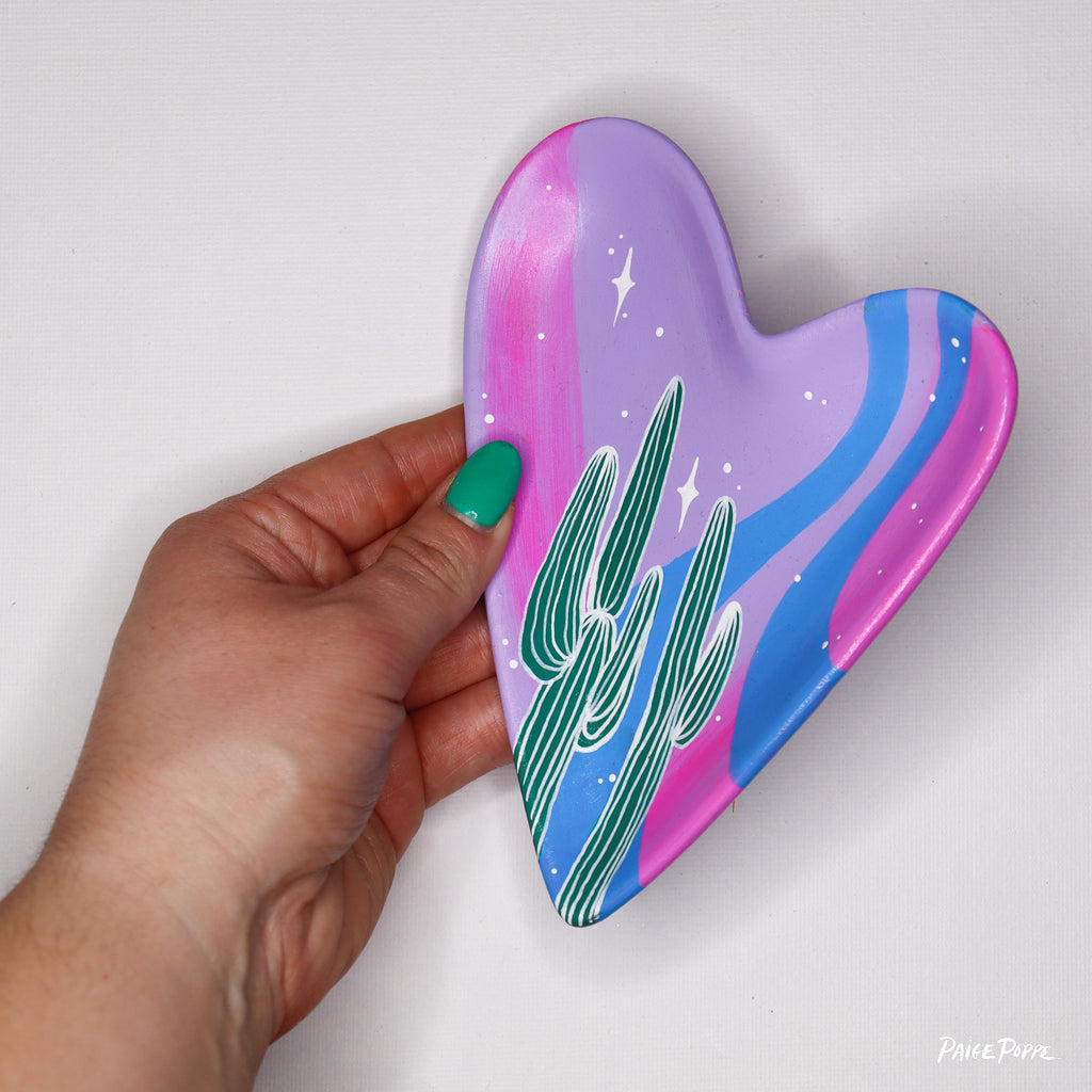 Handpainted Ceramic Heart Tray