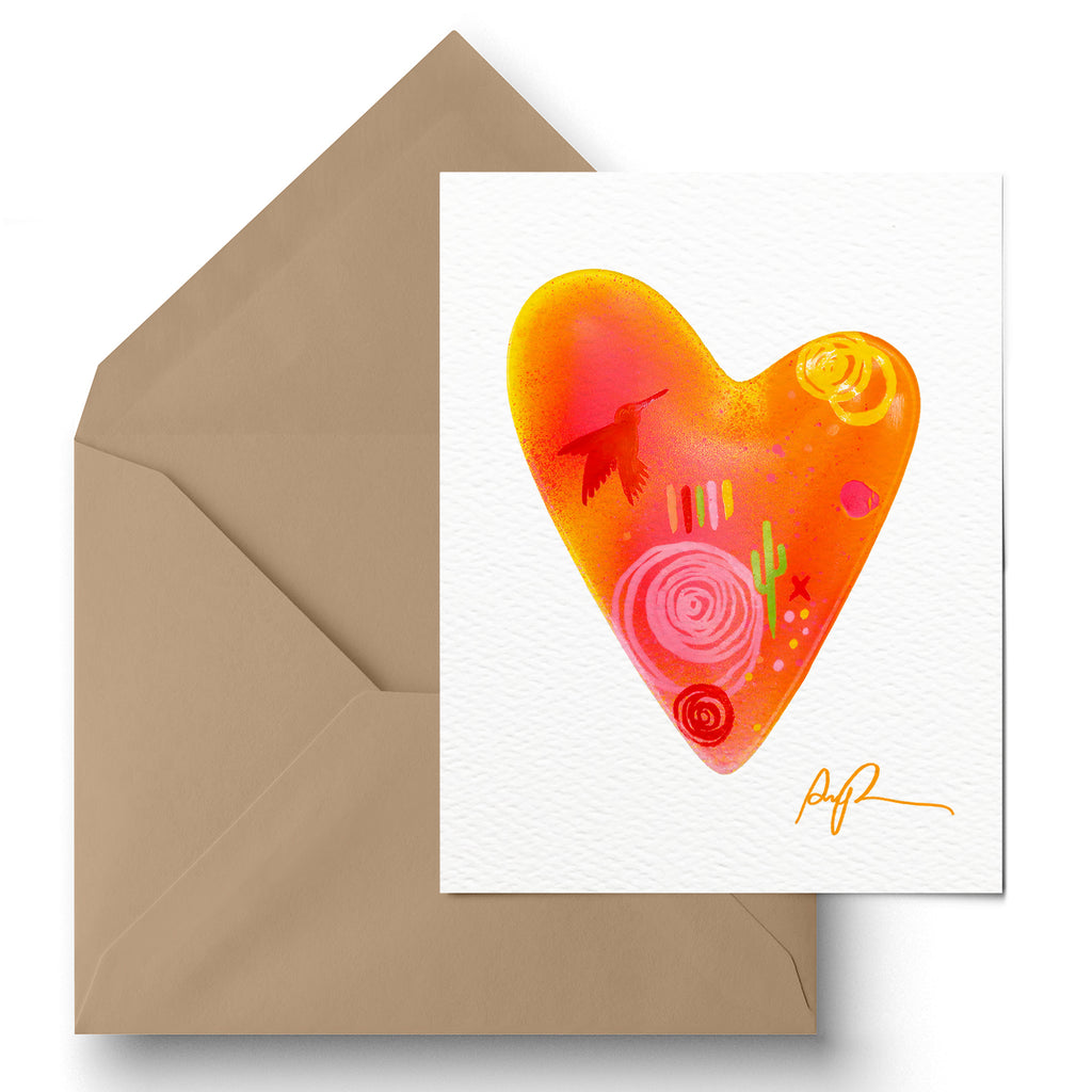 "Hummingbird Heart" Greeting Card