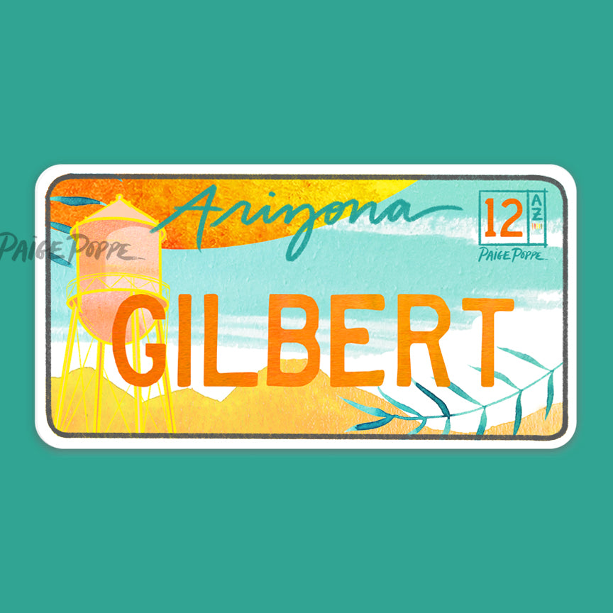 "Gilbert" Arizona License Plate Sticker