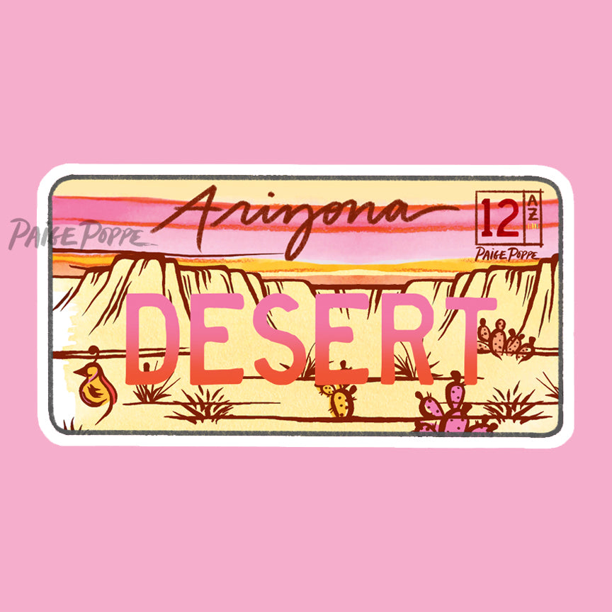 "Desert" Arizona License Plate Sticker