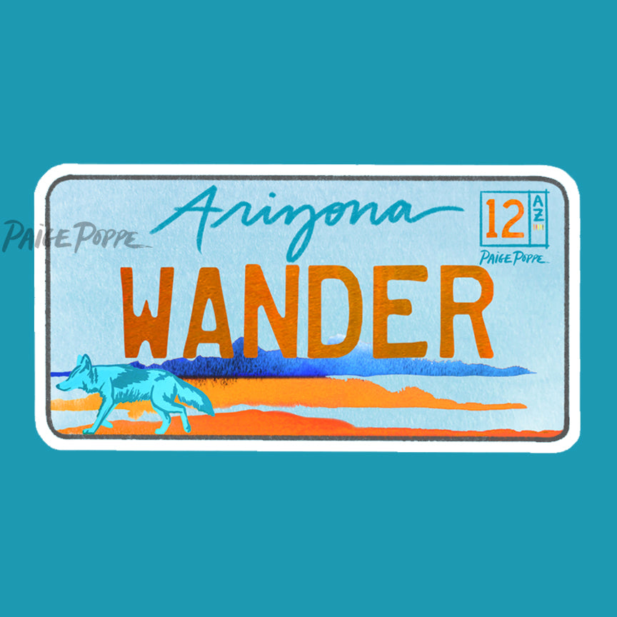 "Wander" License Plate Sticker