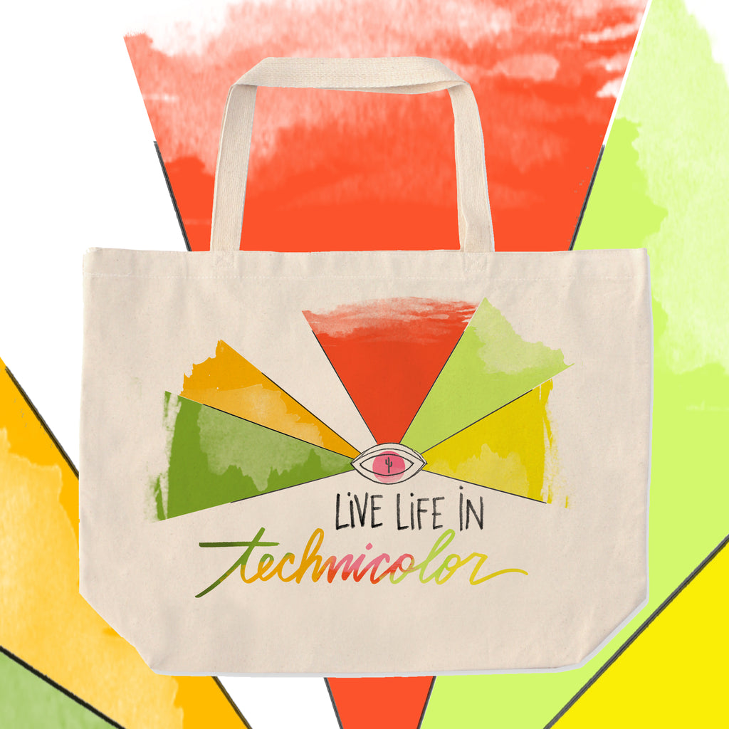 "Live Life in Technicolor" Tote Bag