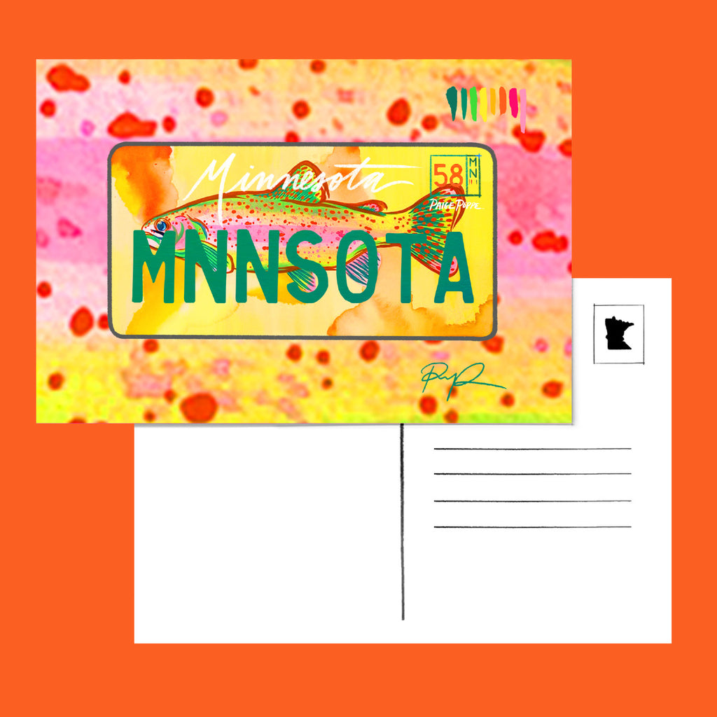 "Minnesota" License Plate Postcard