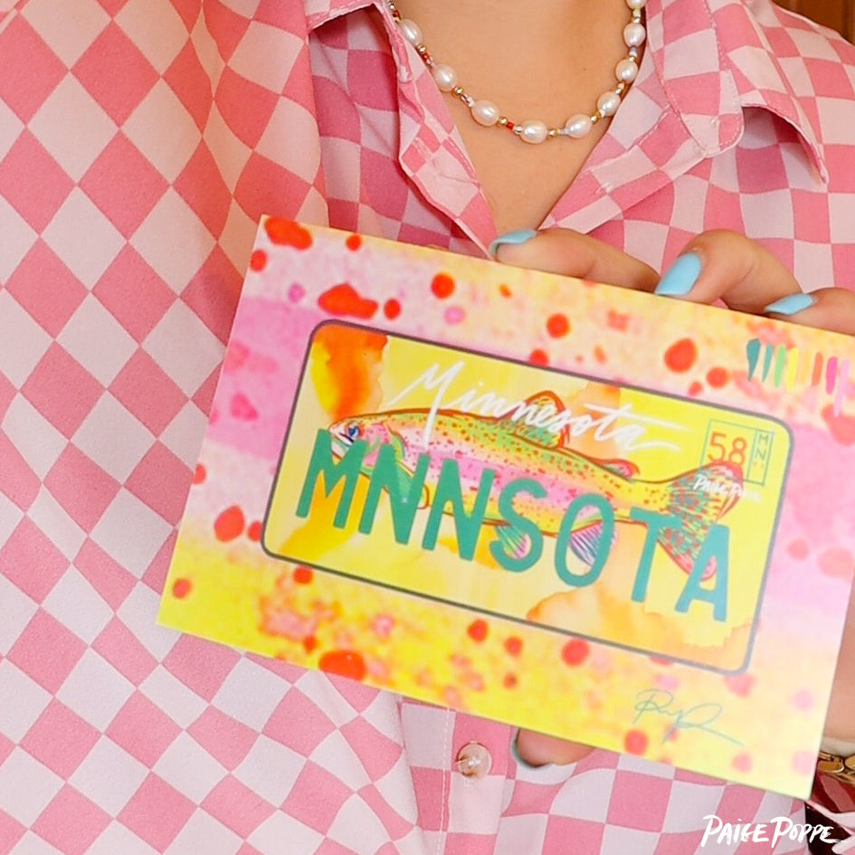 "Minnesota" License Plate Postcard