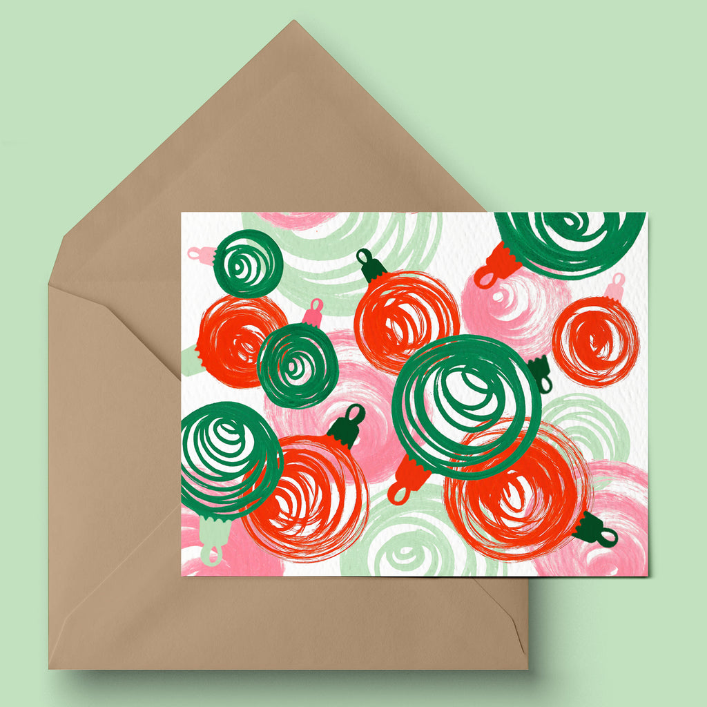 "Painterly Ornaments" Holiday Card