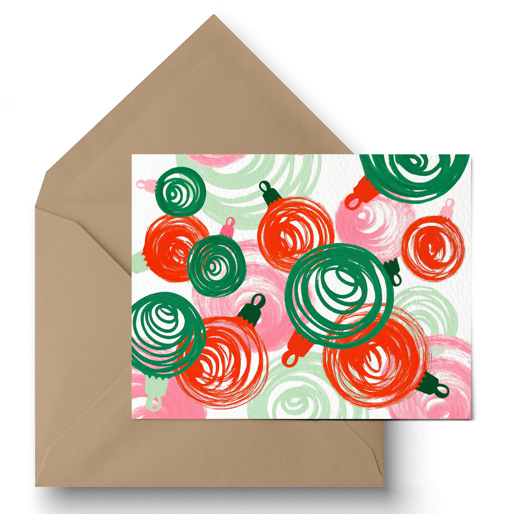 "Painterly Ornaments" Holiday Card