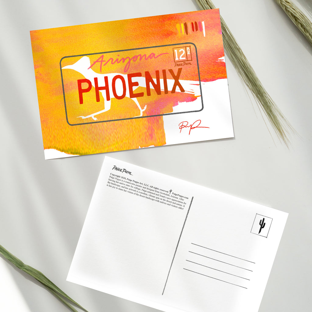 "Phoenix" Arizona License Plate Postcard