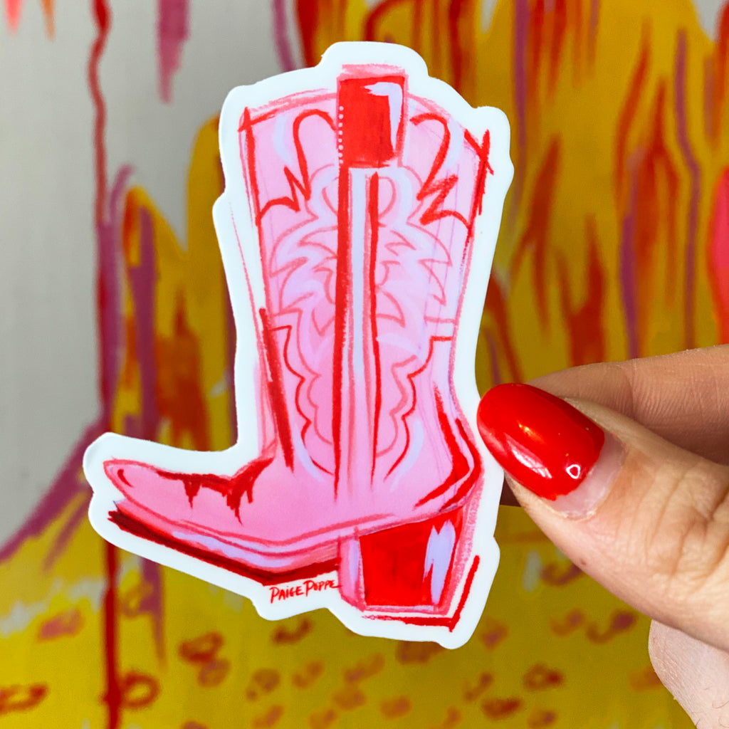 "Pink Cowgirl Boot" Sticker