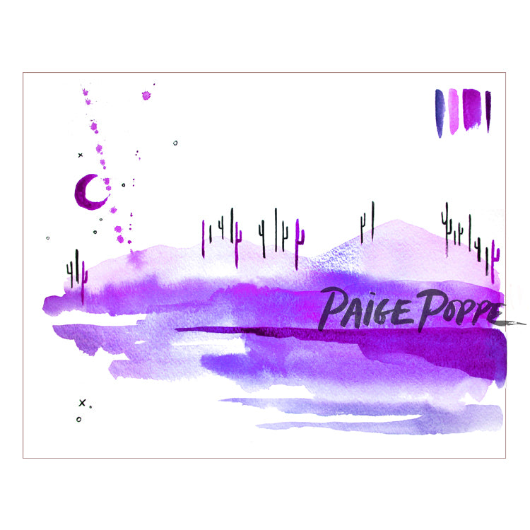 "Purple Cotton Candy Desert" Watercolor Print
