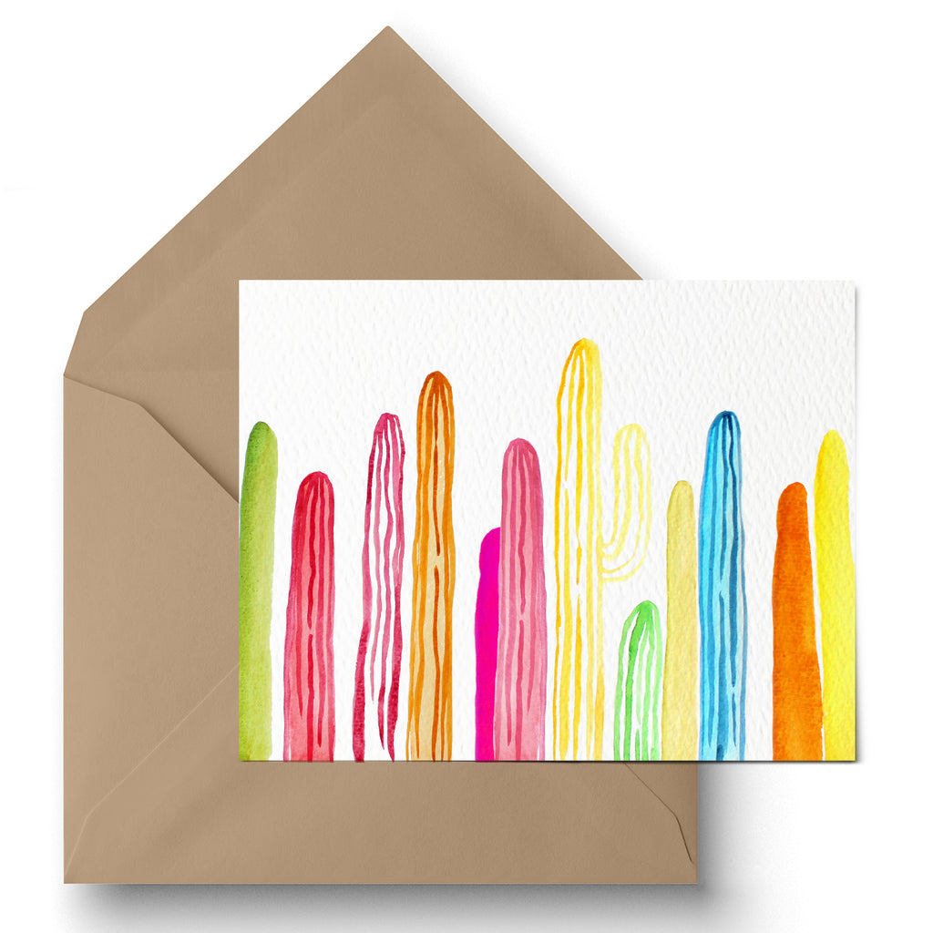 "Rainbow Saguaros" Greeting Card