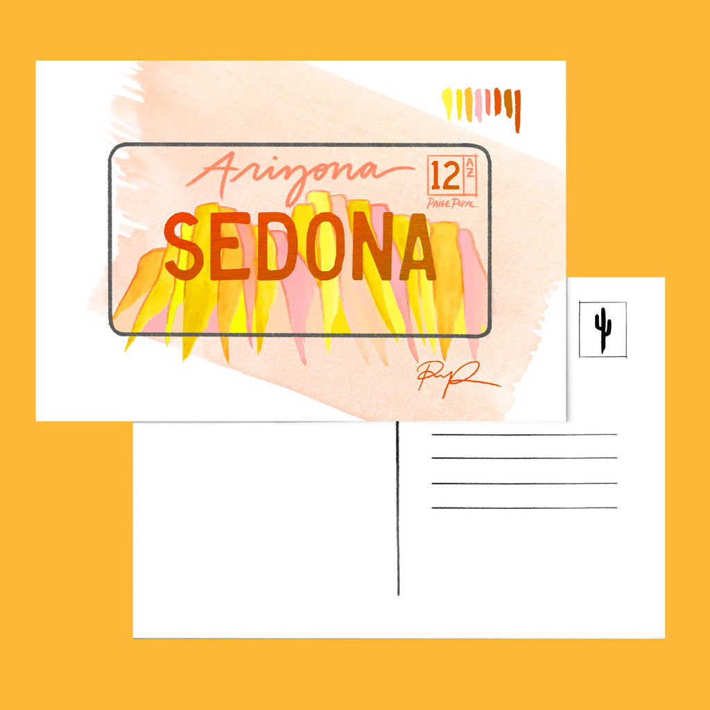 "Sedona" Arizona License Plate Postcard