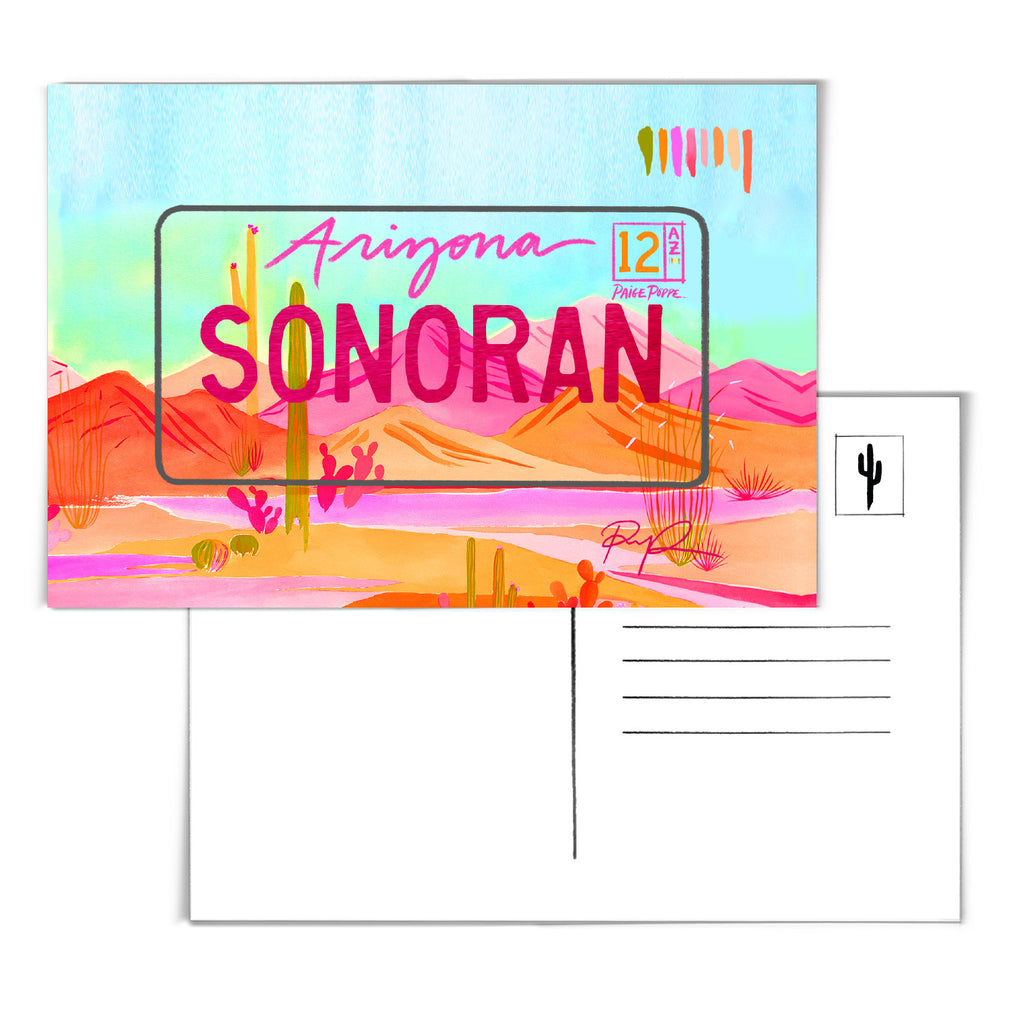 "Sonoran" Arizona License Plate Postcard