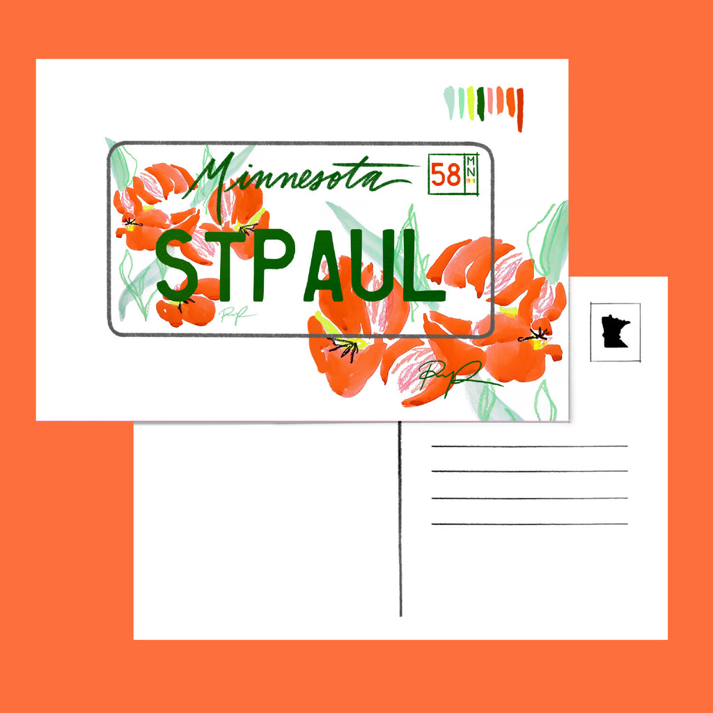 "Saint Paul" Minnesota License Plate Postcard