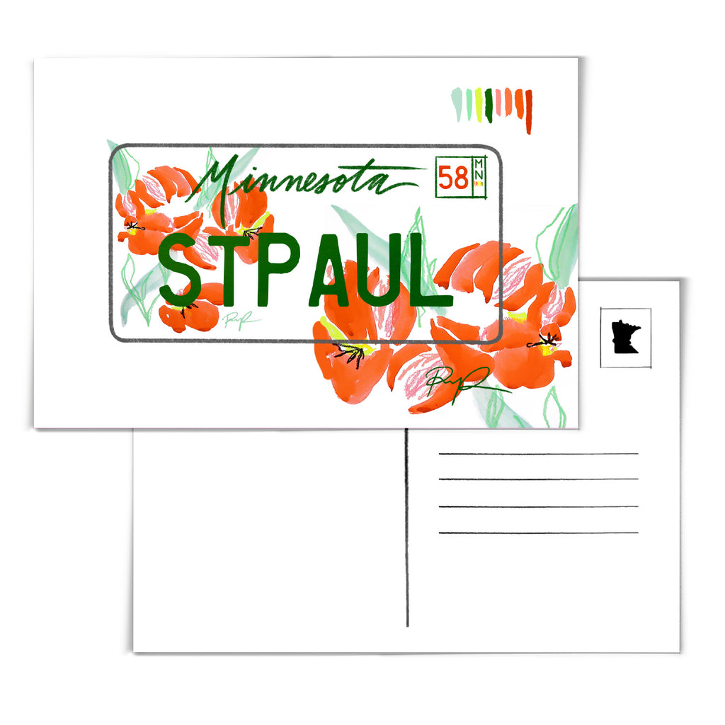 "Saint Paul" Minnesota License Plate Postcard