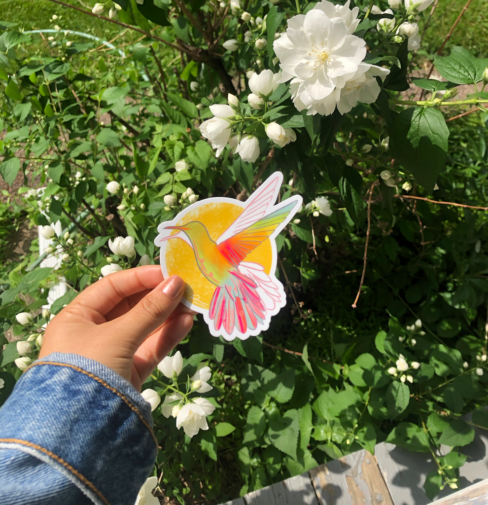 "Sunshine Hummingbird" Sticker