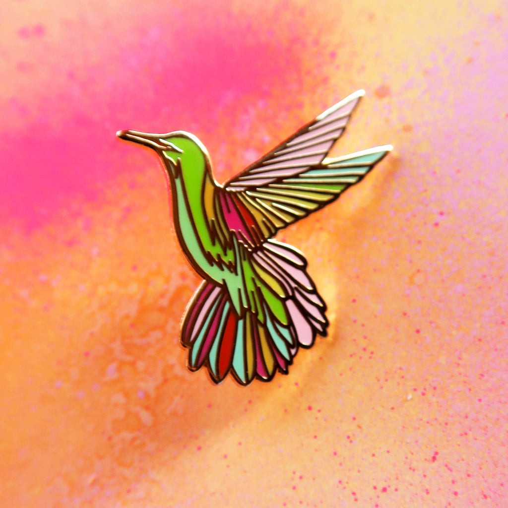 "Sunshine Hummingbird" Enamel Pin