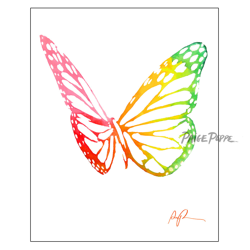 "Technicolor Butterfly" Watercolor Print